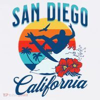 San Diego California Beach Surf Summer Vacation Vintage T-Shirt thumb 7