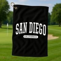 San Diego Cool Gift Funny Gift College University Style Sd Ca Golf Towel thumb 1