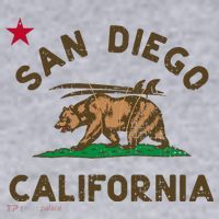 San Diego California Beach Flag Bear Surf Ca Women's Sweatshirt thumb 2