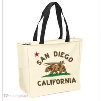 San Diego California Beach Flag Bear Surf Ca Tote Bag thumb 2