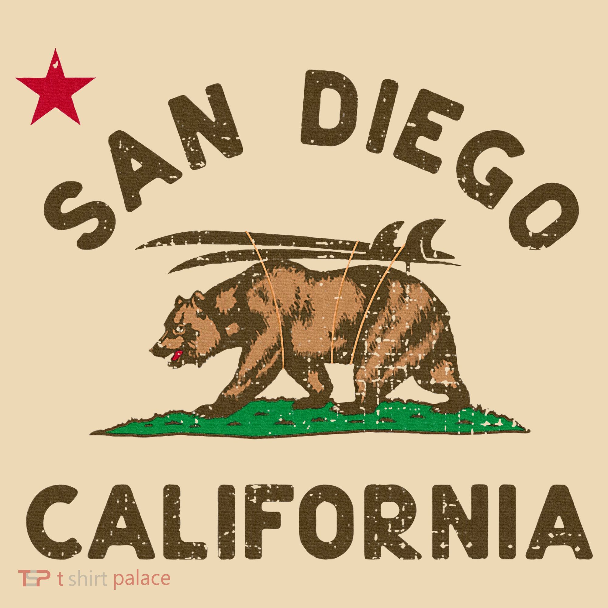 San Diego California Beach Flag Bear Surf Ca Tote Bag