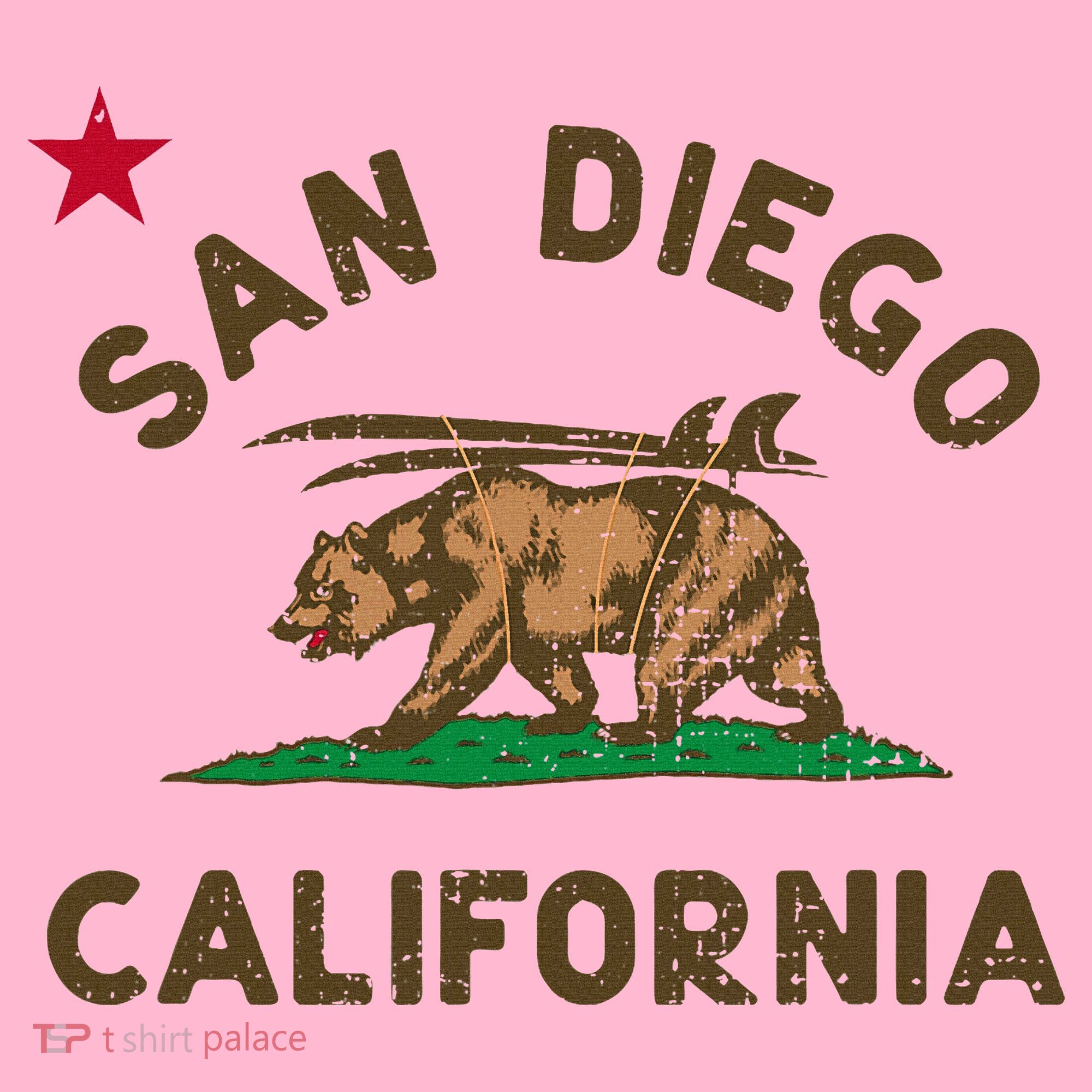 San Diego California Beach Flag Bear Surf Ca Coaster
