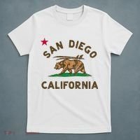 San Diego California Beach Flag Bear Surf Ca T-Shirt thumb 5