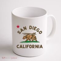 San Diego California Beach Flag Bear Surf Ca Coffee Mug thumb 1