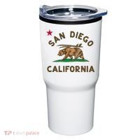 San Diego California Beach Flag Bear Surf Ca Tumbler thumb 0