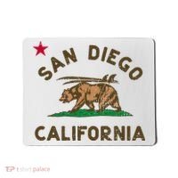 San Diego California Beach Flag Bear Surf Ca Mousepad thumb 0