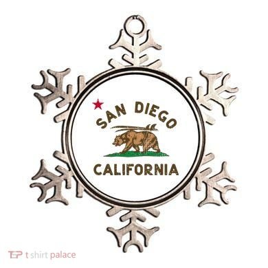 San Diego California Beach Flag Bear Surf Ca Ornament
