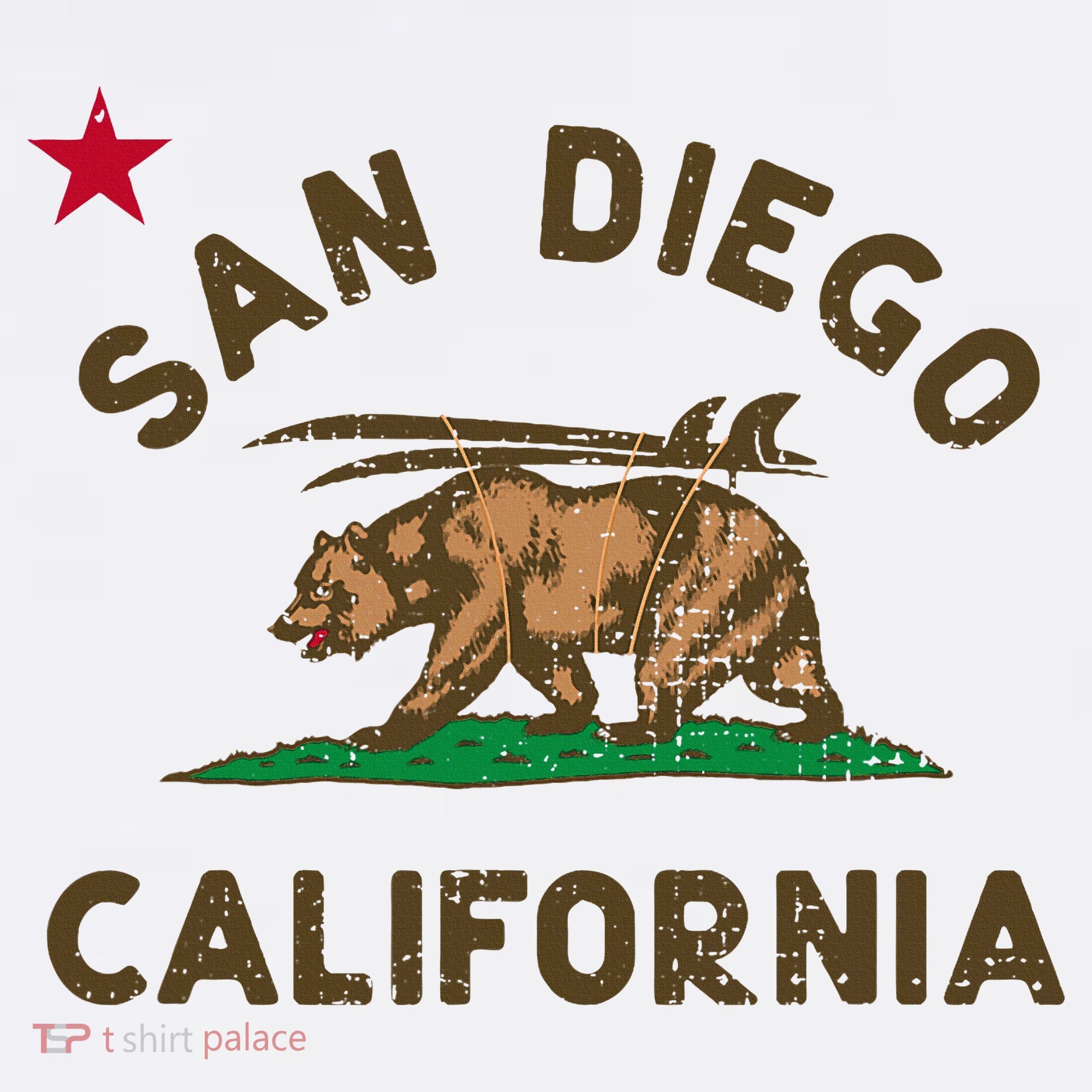 San Diego California Beach Flag Bear Surf Ca Women's Tank Top