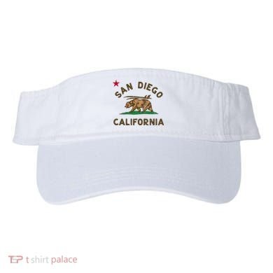 San Diego California Beach Flag Bear Surf Ca Visor