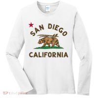 San Diego California Beach Flag Bear Surf Ca Women's Long Sleeve Shirt thumb 0