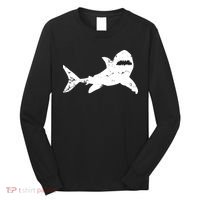 Shark Distressed Cool Vintage Shark Bite Tee Long Sleeve Shirt thumb 0