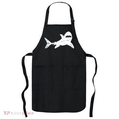 Shark Distressed Cool Vintage Shark Bite Tee Apron