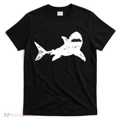 Shark Distressed Cool Vintage Shark Bite Tee T-Shirt