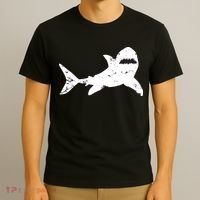 Shark Distressed Cool Vintage Shark Bite Tee T-Shirt thumb 3