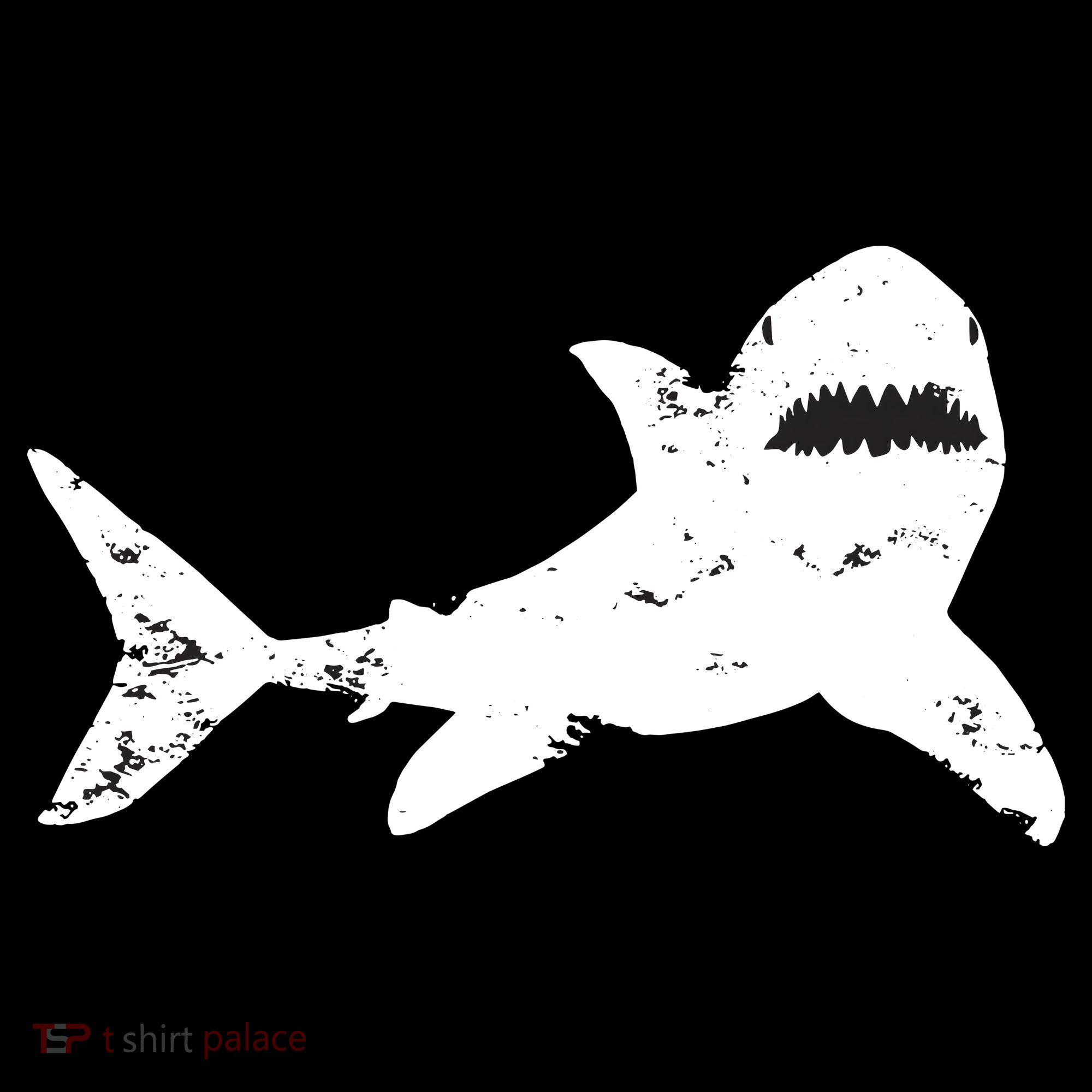 Shark Distressed Cool Vintage Shark Bite Tee T-Shirt