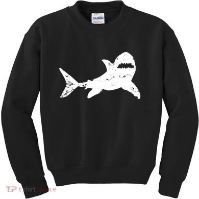 Shark Distressed Cool Vintage Shark Bite Tee Kids Sweatshirt