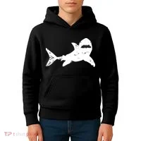 Shark Distressed Cool Vintage Shark Bite Tee Kids Hoodie thumb 4