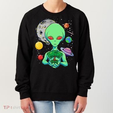 Space Day Celebration Cosmic Alien Tree Of Life Earth Day Women's Sweatshirt