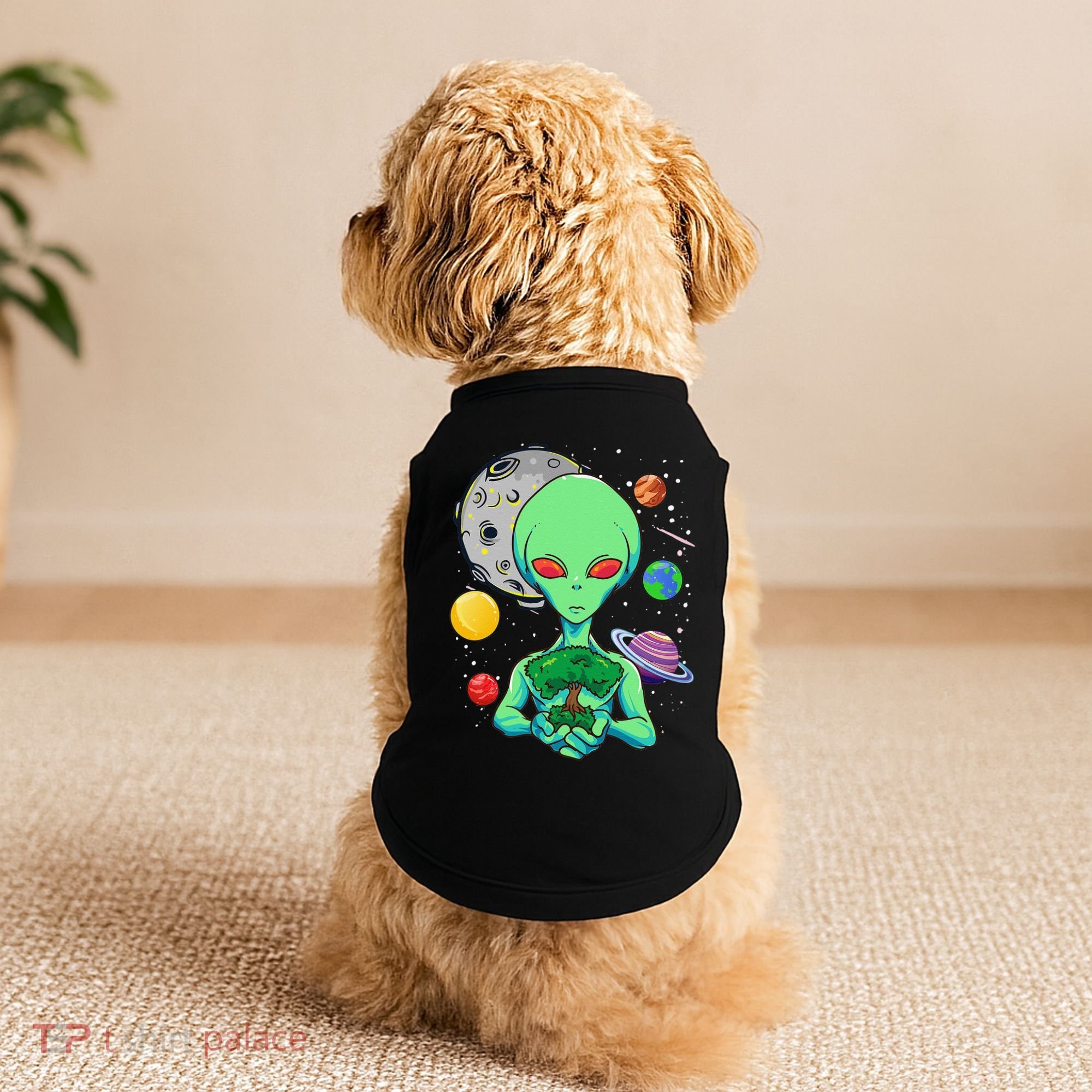 Space Day Celebration Cosmic Alien Tree Of Life Earth Day Doggie Tank