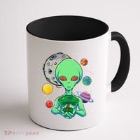 Space Day Celebration Cosmic Alien Tree Of Life Earth Day Coffee Mug thumb 1