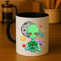 Space Day Celebration Cosmic Alien Tree Of Life Earth Day Coffee Mug thumb 4