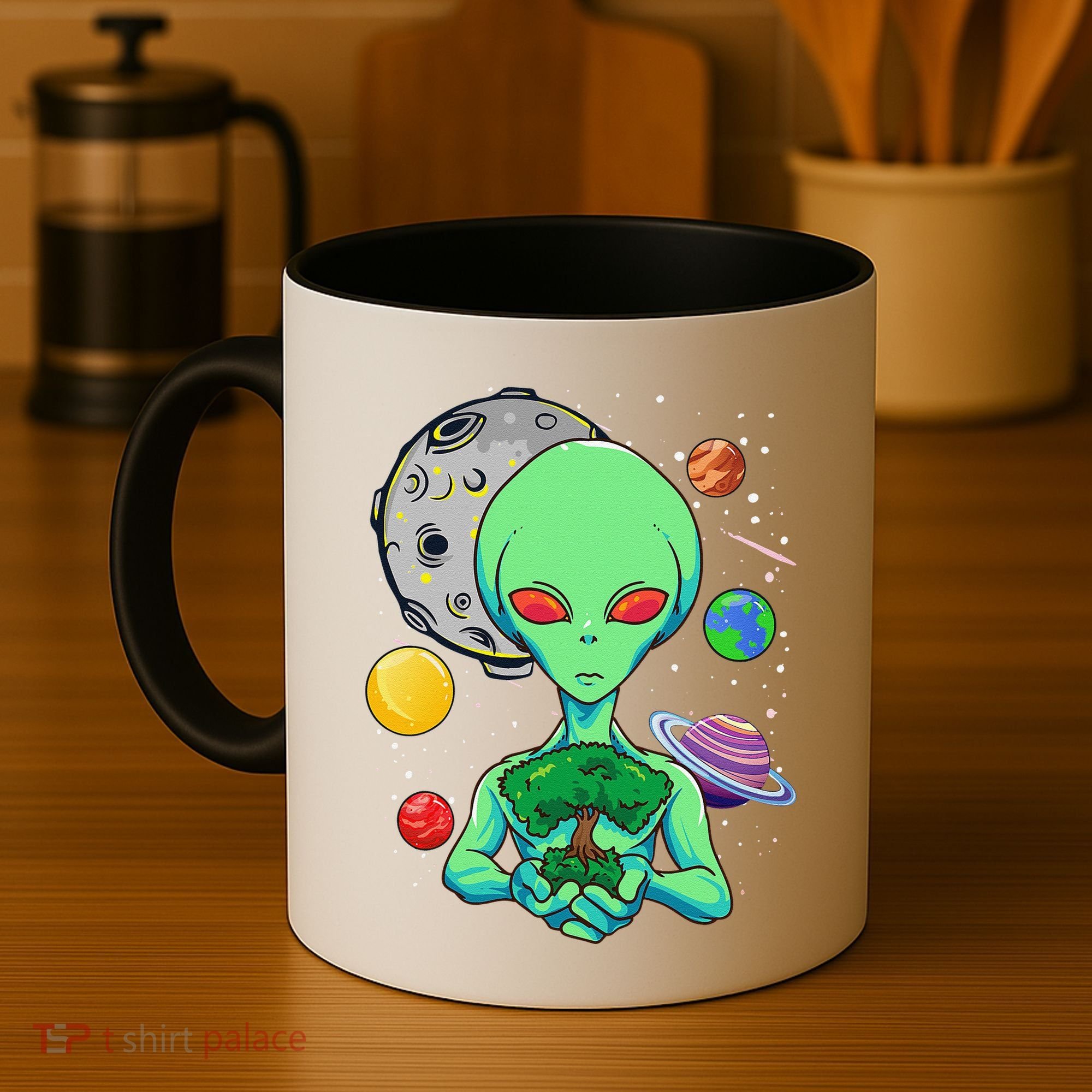 Space Day Celebration Cosmic Alien Tree Of Life Earth Day Coffee Mug