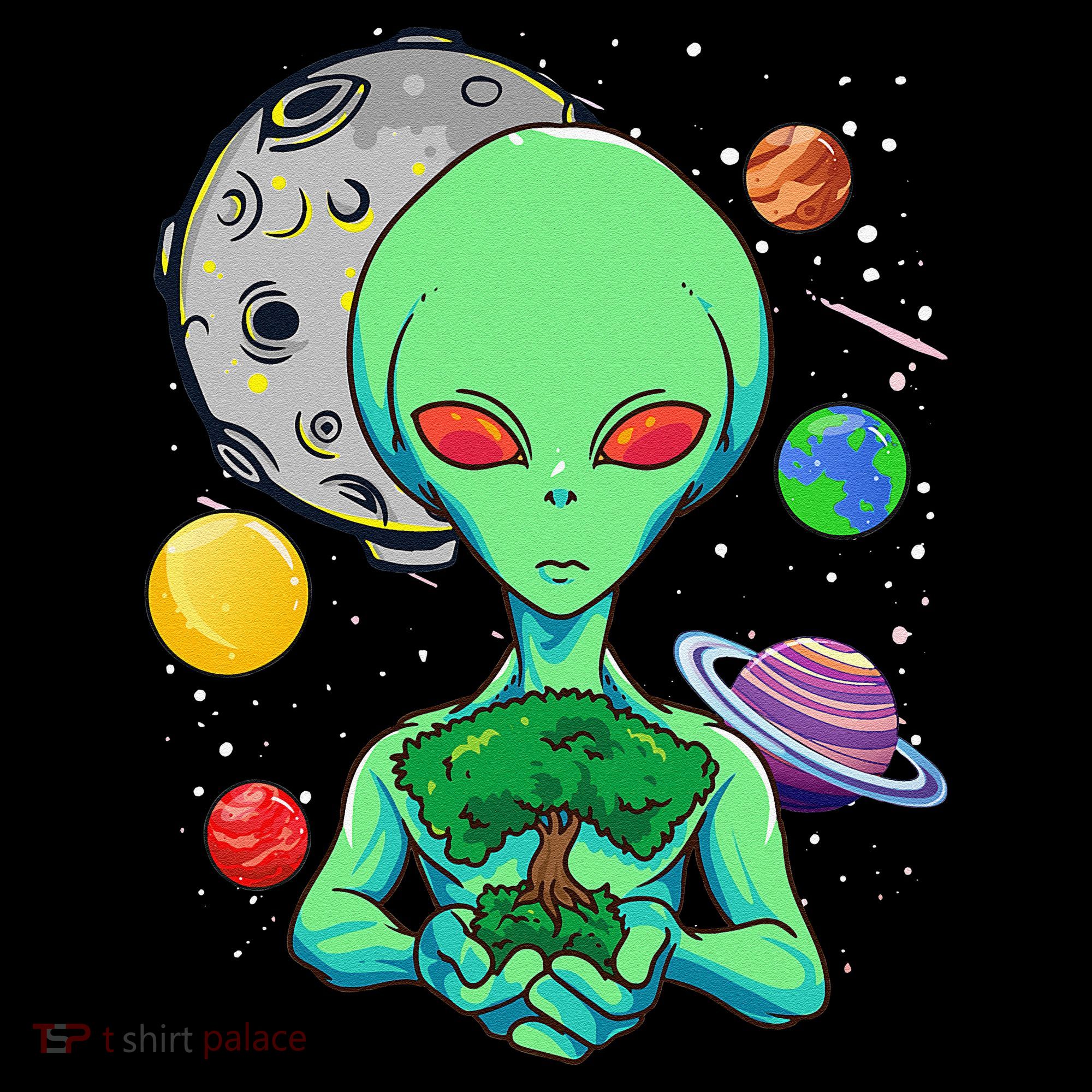 Space Day Celebration Cosmic Alien Tree Of Life Earth Day Coffee Mug