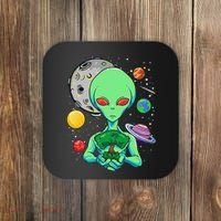 Space Day Celebration Cosmic Alien Tree Of Life Earth Day Coaster thumb 0