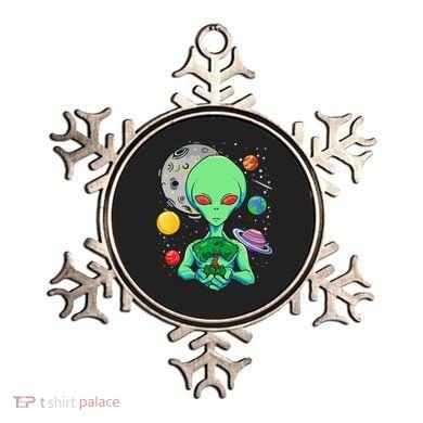 Space Day Celebration Cosmic Alien Tree Of Life Earth Day Ornament
