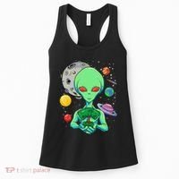 Space Day Celebration Cosmic Alien Tree Of Life Earth Day Women's Tank Top thumb 0