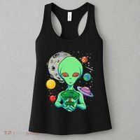 Space Day Celebration Cosmic Alien Tree Of Life Earth Day Women's Tank Top thumb 3