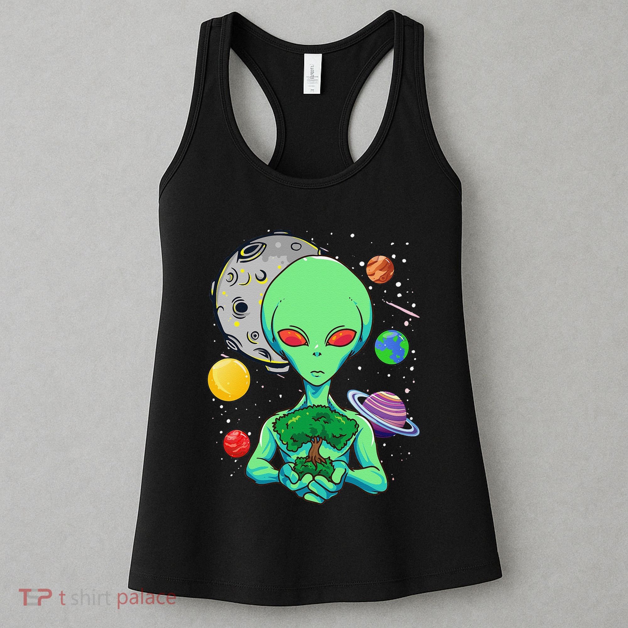 Space Day Celebration Cosmic Alien Tree Of Life Earth Day Women's Tank Top
