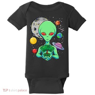 Space Day Celebration Cosmic Alien Tree Of Life Earth Day Baby Bodysuit