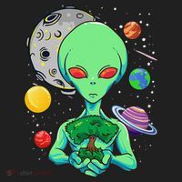 Space Day Celebration Cosmic Alien Tree Of Life Earth Day Hat thumb 2