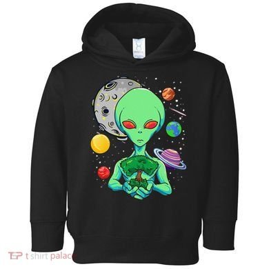 Space Day Celebration Cosmic Alien Tree Of Life Earth Day Toddler Hoodie