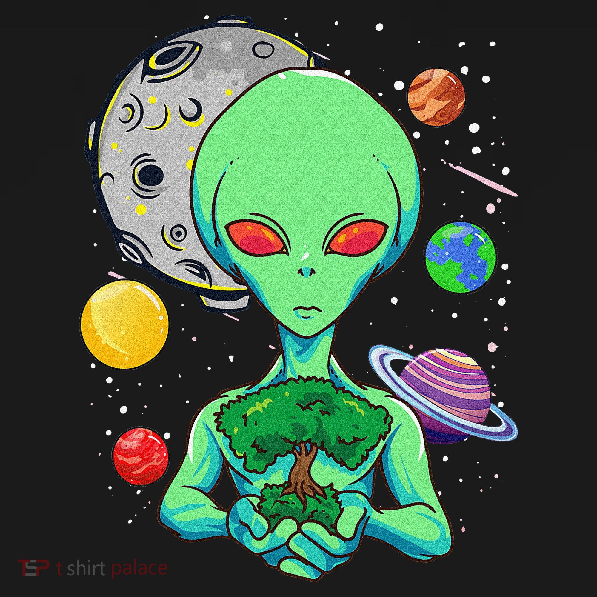 Space Day Celebration Cosmic Alien Tree Of Life Earth Day Toddler Hoodie