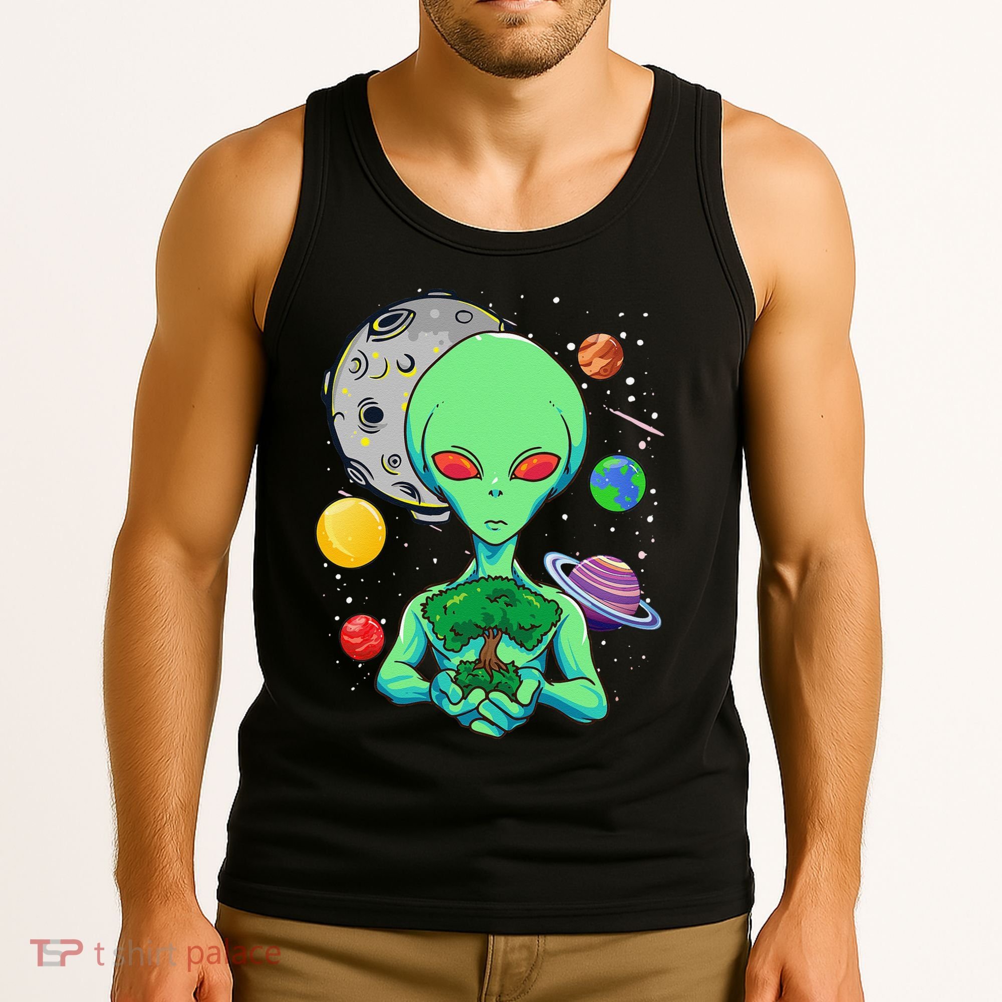 Space Day Celebration Cosmic Alien Tree Of Life Earth Day Tank Top