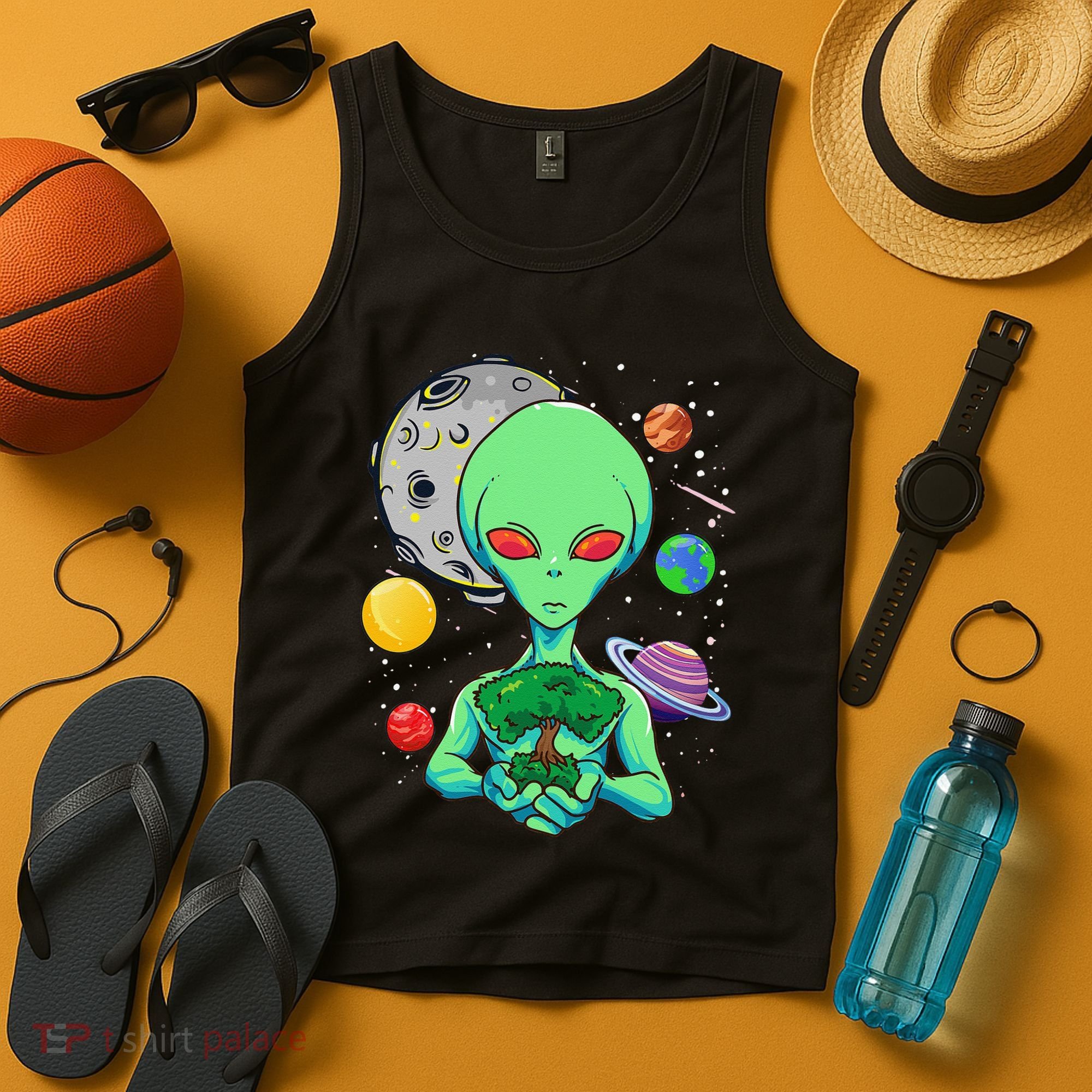 Space Day Celebration Cosmic Alien Tree Of Life Earth Day Tank Top