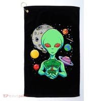 Space Day Celebration Cosmic Alien Tree Of Life Earth Day Golf Towel thumb 0