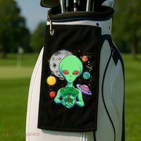 Space Day Celebration Cosmic Alien Tree Of Life Earth Day Golf Towel thumb 2