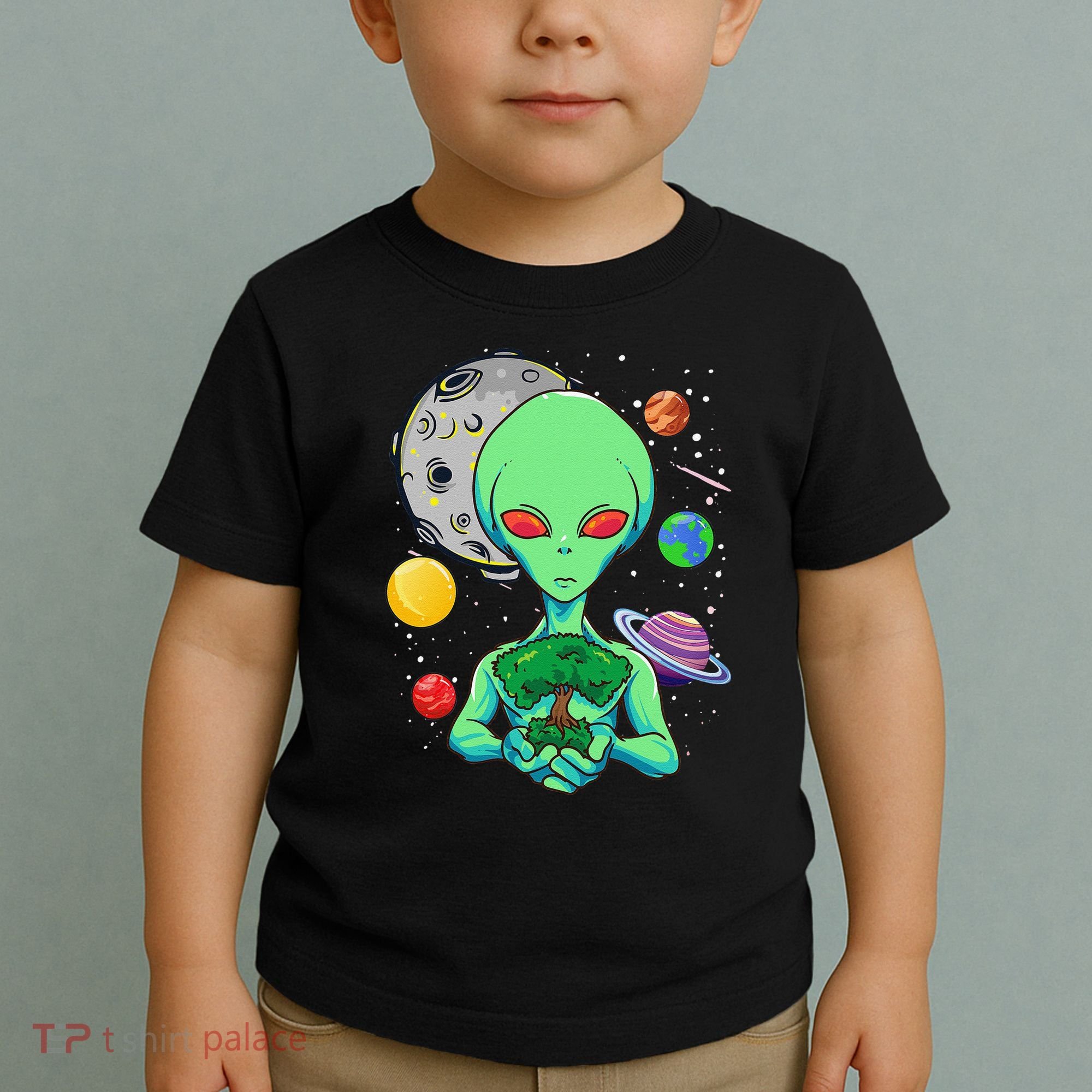 Space Day Celebration Cosmic Alien Tree Of Life Earth Day Toddler T-Shirt