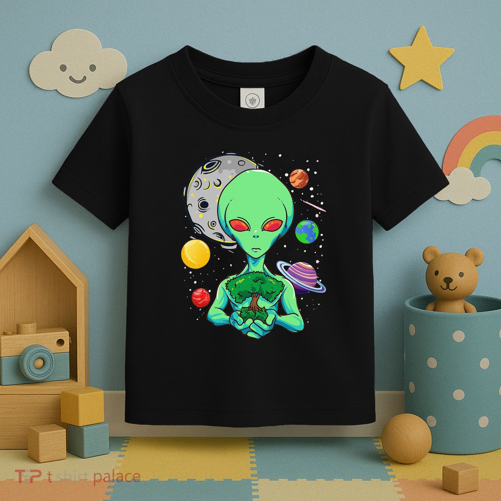 Space Day Celebration Cosmic Alien Tree Of Life Earth Day Toddler T-Shirt