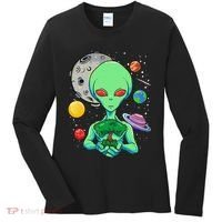 Space Day Celebration Cosmic Alien Tree Of Life Earth Day Women's Long Sleeve Shirt thumb 0