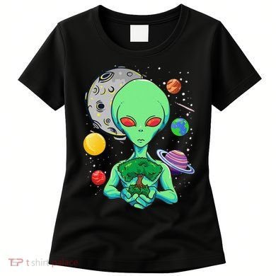 Space Day Celebration Cosmic Alien Tree Of Life Earth Day Women's T-Shirt