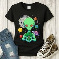 Space Day Celebration Cosmic Alien Tree Of Life Earth Day Women's T-Shirt thumb 3