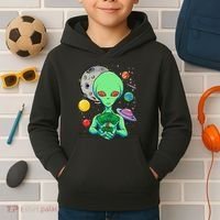 Space Day Celebration Cosmic Alien Tree Of Life Earth Day Kids Hoodie thumb 2