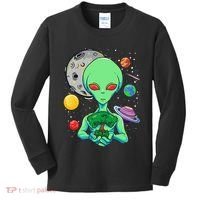 Space Day Celebration Cosmic Alien Tree Of Life Earth Day Kids Long Sleeve Shirt thumb 0