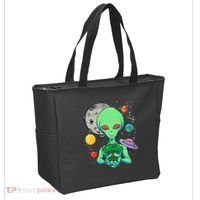 Space Day Celebration Cosmic Alien Tree Of Life Earth Day Tote Bag thumb 2