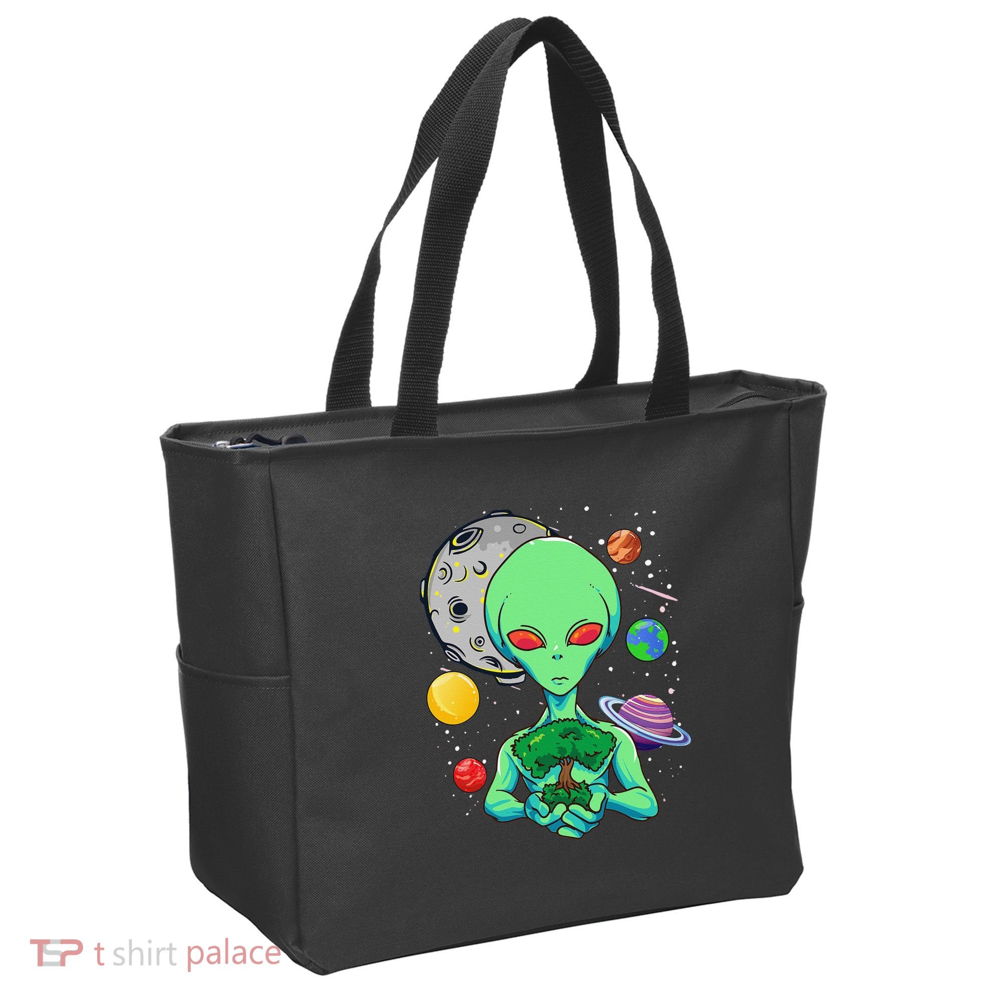 Space Day Celebration Cosmic Alien Tree Of Life Earth Day Tote Bag