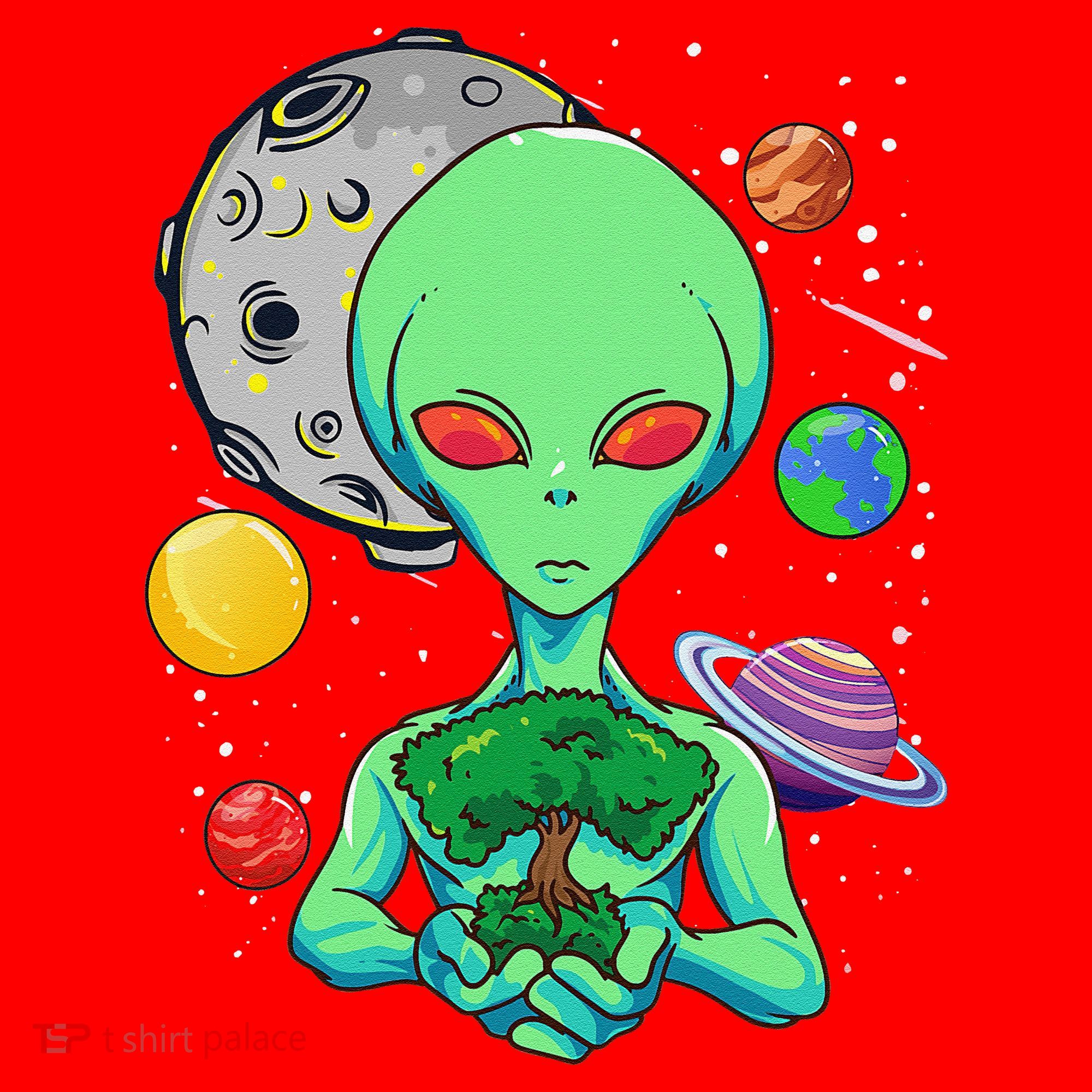 Space Day Celebration Cosmic Alien Tree Of Life Earth Day Santa Hat